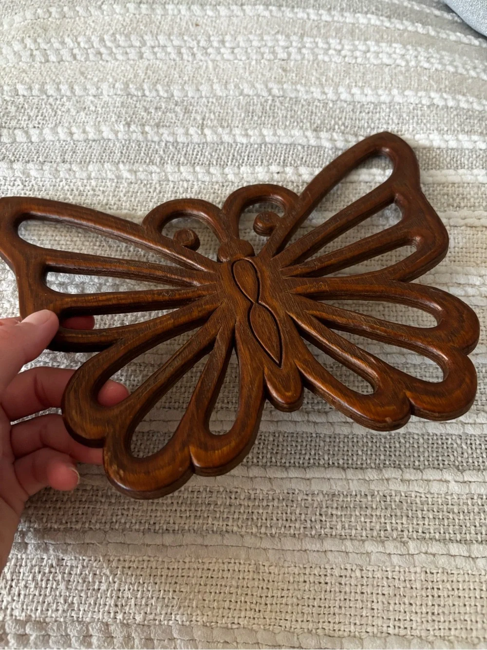 Handcrafted Brown Wooden Butterfly Wall Decor